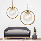 Zoey Metal-Ring Glass Pendant Light