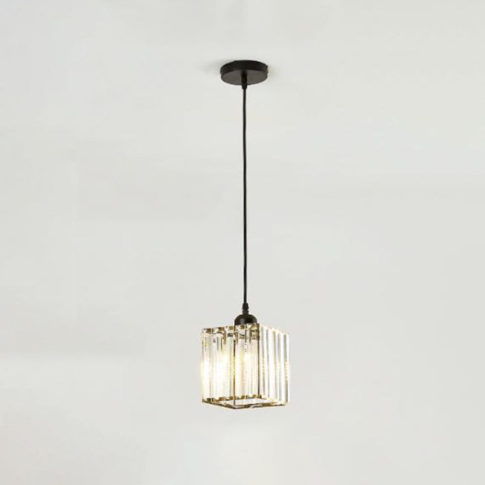 Vina Modern Clustered Cylinder Glass Pendant Light in Black and Gold
