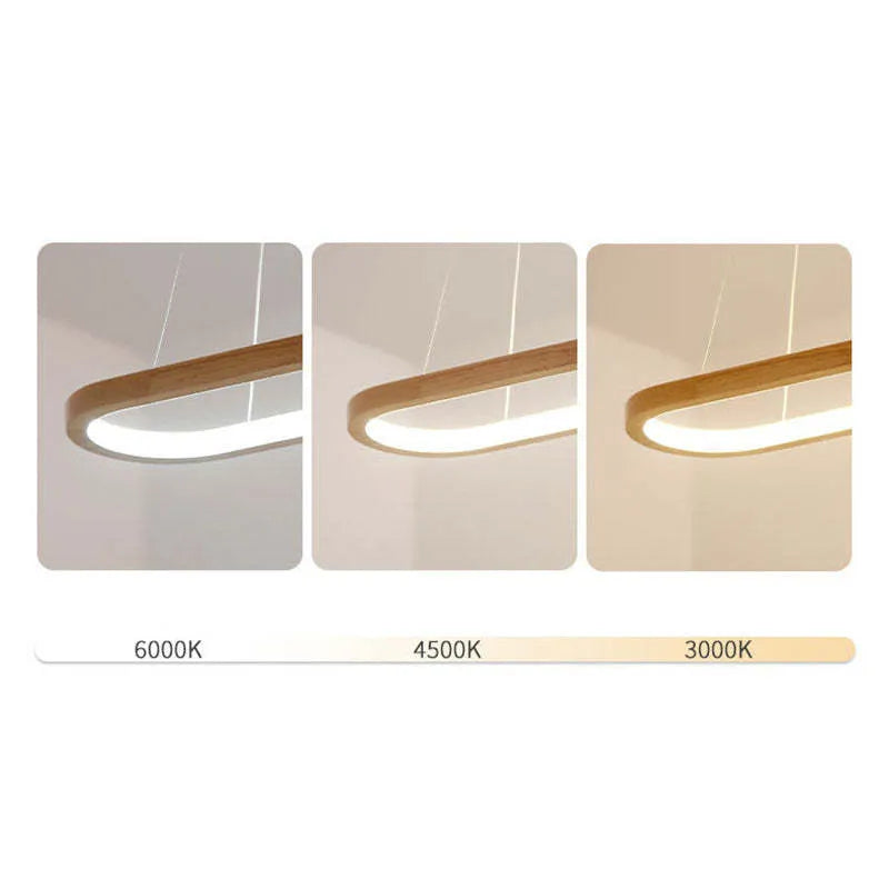 Veon Modern Oval Wood Pendant Light
