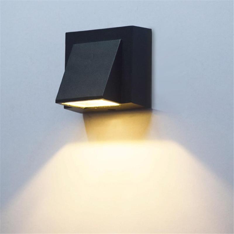 Vexto Modern Black Metal LED Outdoor Wall Light
