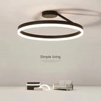 Solen Modern Black & White Circular Flush-Mount Ceiling Light