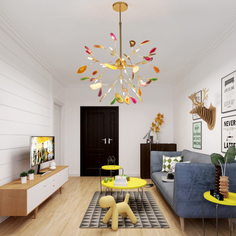 Aria Agate Colourful Chandelier for Bedroom or Living Room