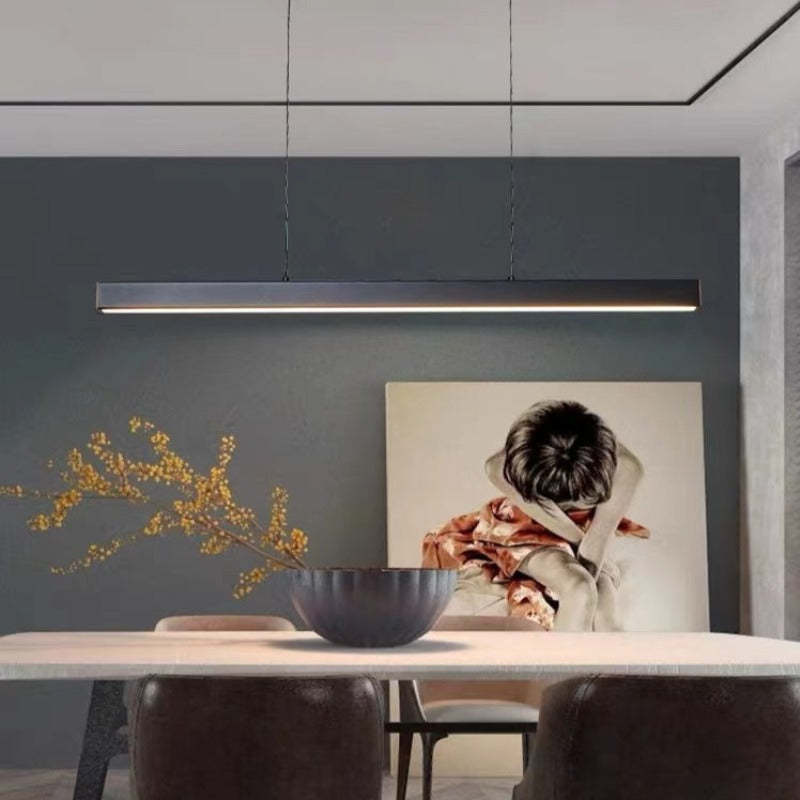 Thala Modern Linear Metal LED Pendant Light - Black or Brown
