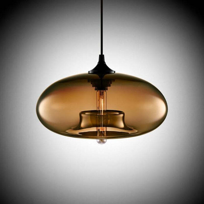 Valentina Modern Bread Shaped Glass Pendant Light, 6 Colour