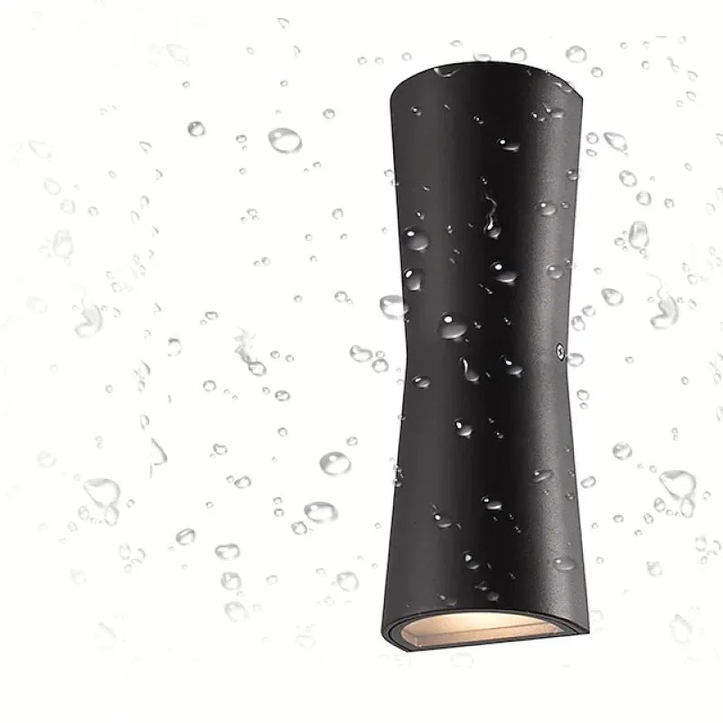 Laxor Minimalist Torch Outdoor Wall Light, Waterproof Metal, Black or White
