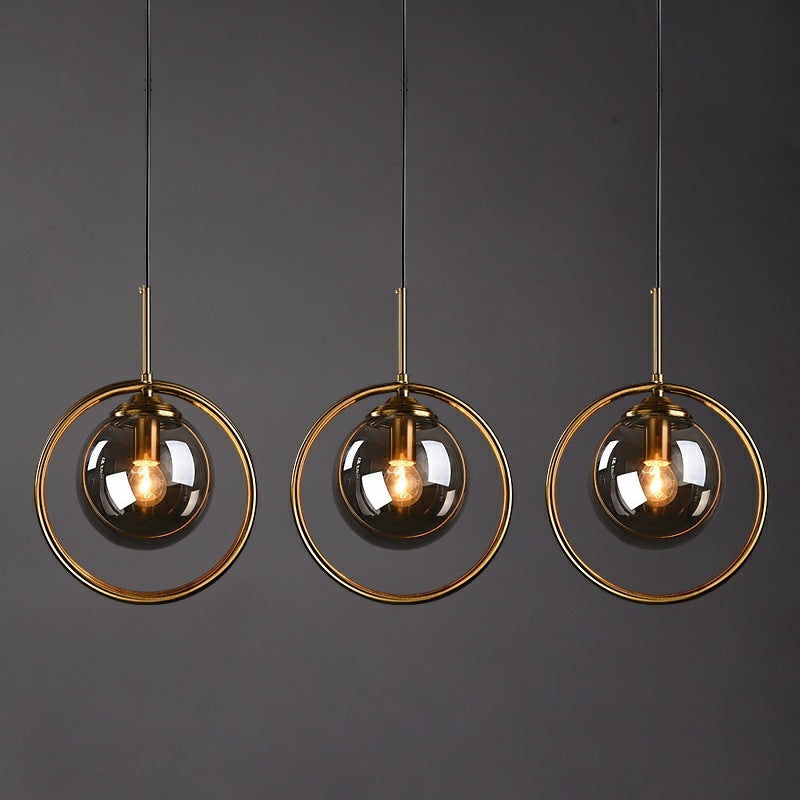 Zoey Metal-Ring Glass Pendant Light