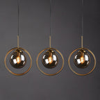 Zoey Metal-Ring Glass Pendant Light