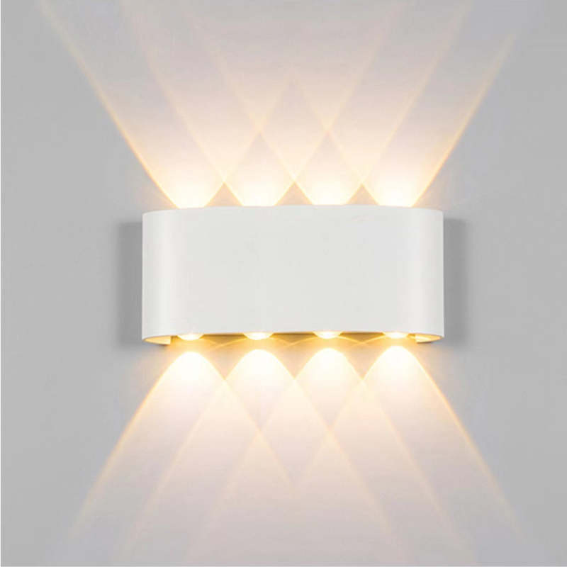 Tronix Modern Rectangular Metal Outdoor Wall Lamp, Black/White, Water-wave