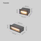 Ray Modern Rectangular Metal Outdoor Step/Deck Light - Black