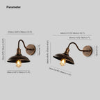 Ray Rustic Bowl‑Shaped Metal Wall Sconce, Antique Brass Finish