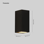 Tavon Minimalist Square Outdoor Wall Lamp in Black Metal