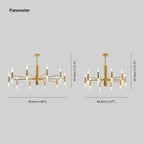 Kristy Modern Cylindrical Metal Chandelier in Gold