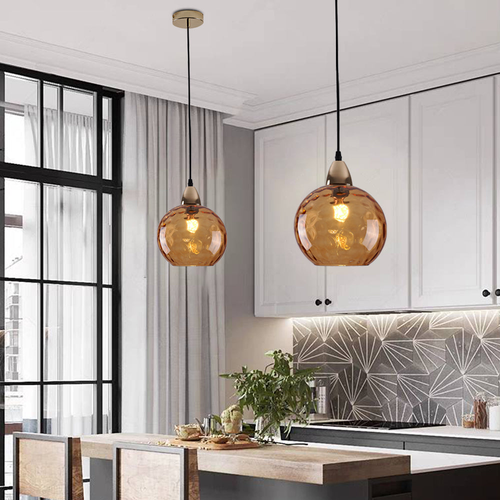Water-Rippled Glass Pendant Lighting