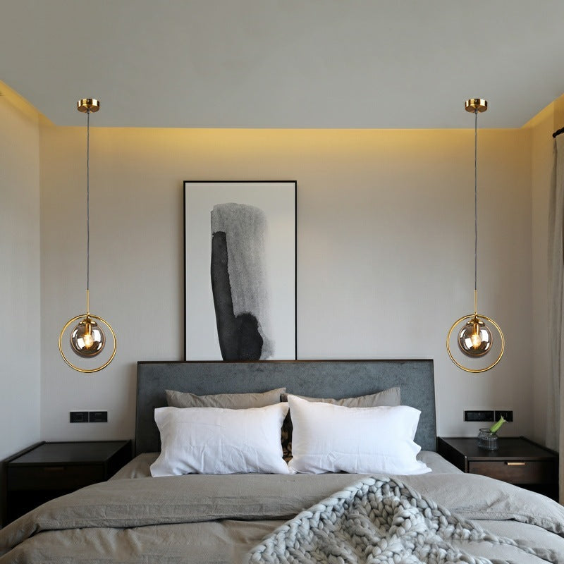 Zoey Metal-Ring Glass Pendant Light