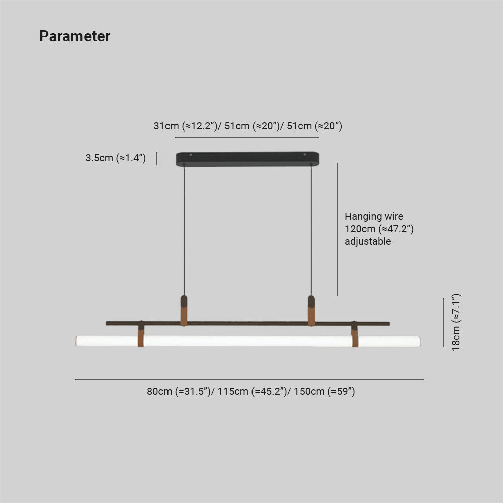 Inari Modern Linear Metal Pendant Light in Black and Gold