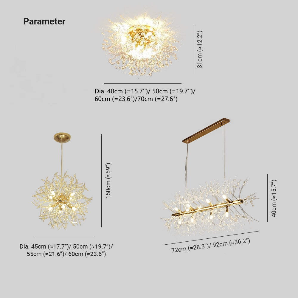 Kalia Vintage Dandelion Firework Pendant Light