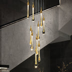 Valentina Gold Modern Teardrop Crystal Chandelier