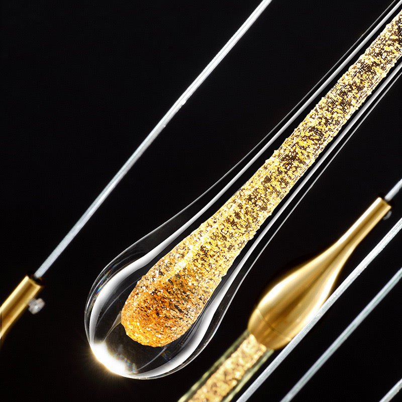 Valentina Gold Modern Teardrop Crystal Chandelier