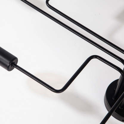 Arisha Modern Industrial Minimalist Black Metal Ceiling Light