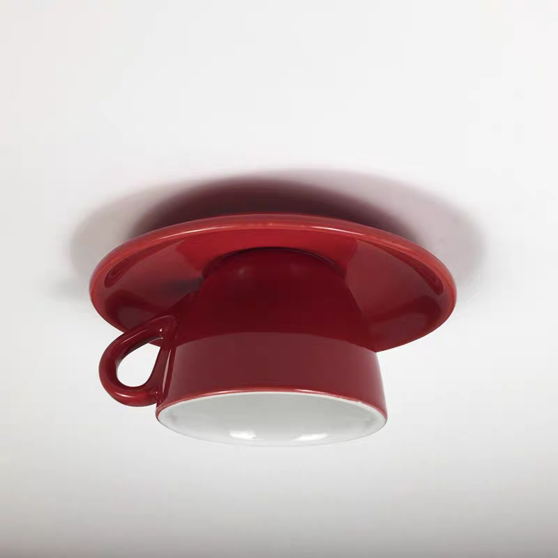 Aria Modern Ceramic Coffee Cups Flush-Mount Ceiling Light