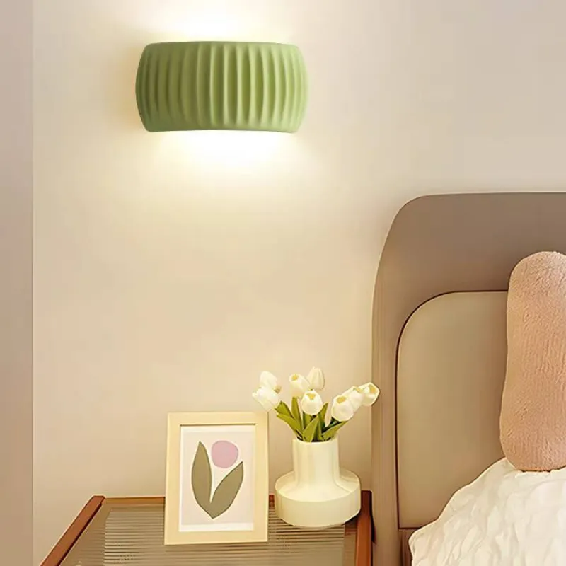 Aria Modern LED Indoor Wall Lamp Orange/Green Resin Bedroom