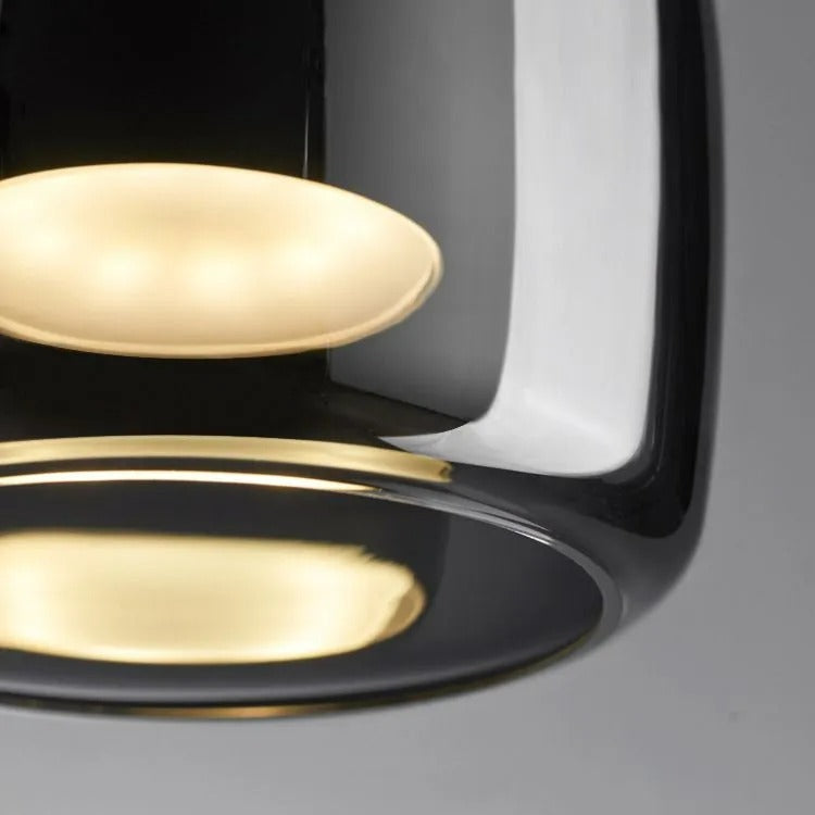 June Minimalist Pendant Light in Smoke Gray Glass