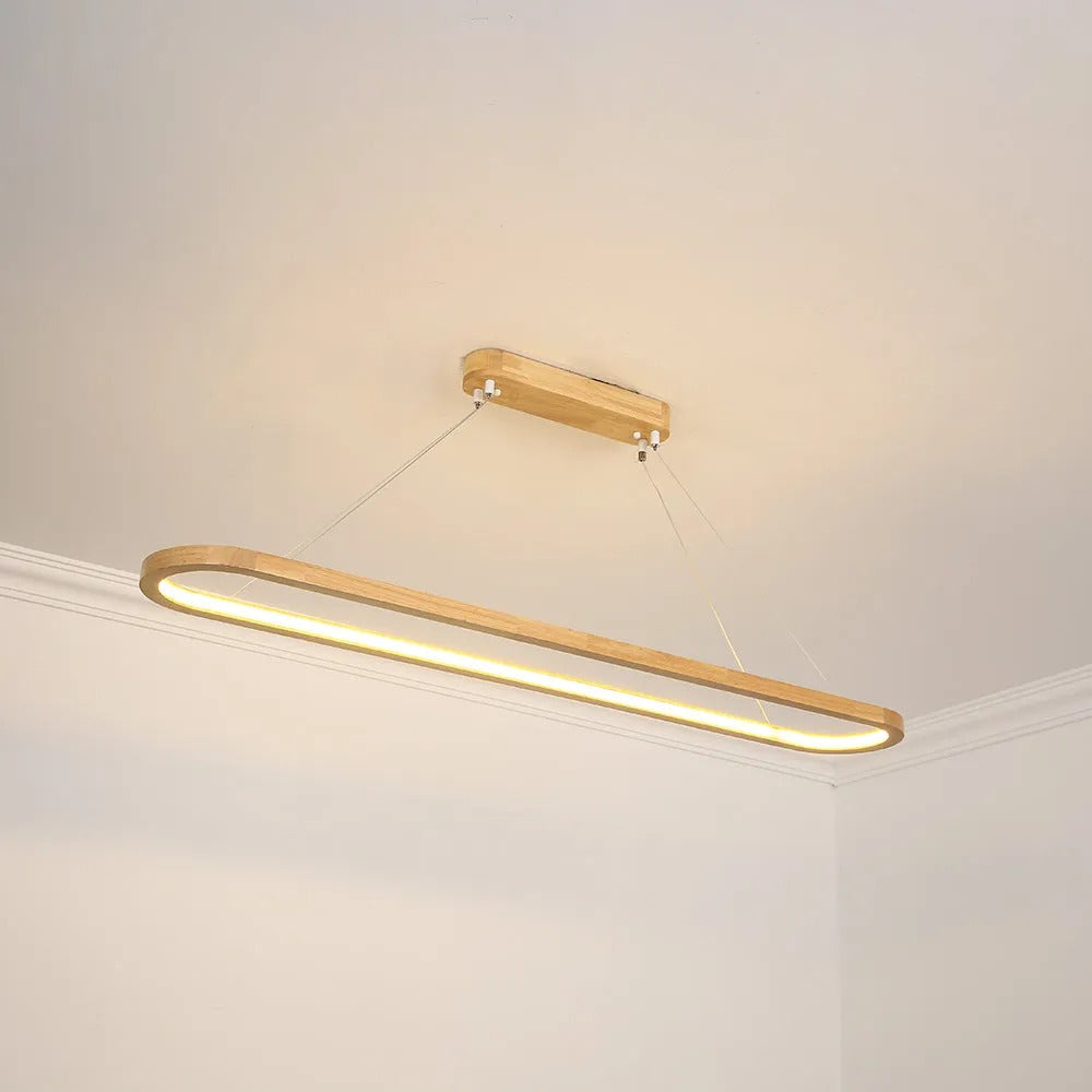 Veon Modern Oval Wood Pendant Light