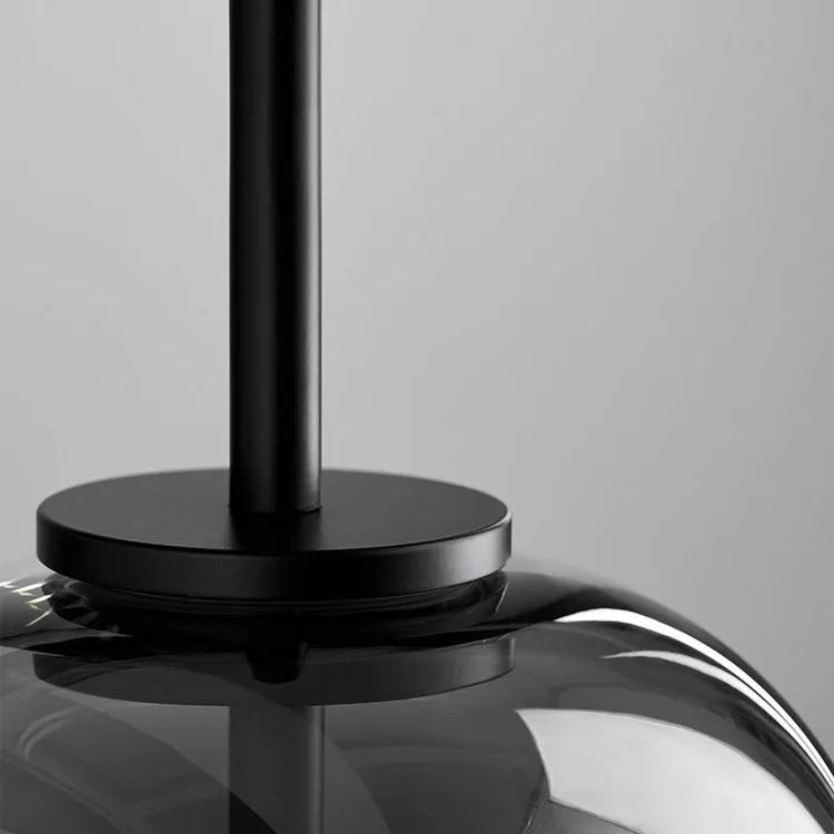 June Minimalist Pendant Light in Smoke Gray Glass