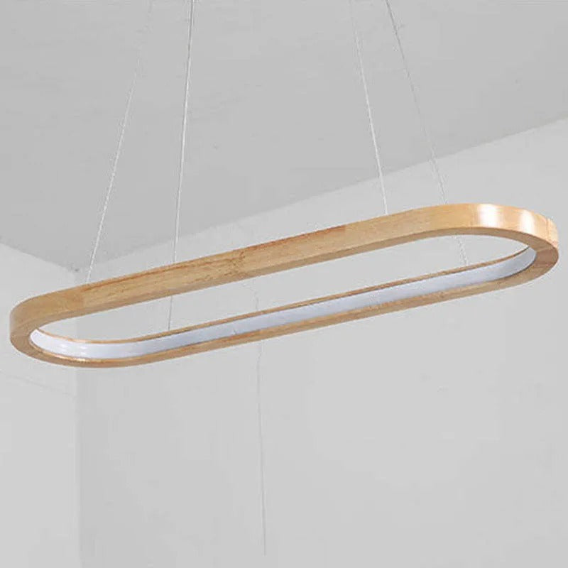 Veon Modern Oval Wood Pendant Light