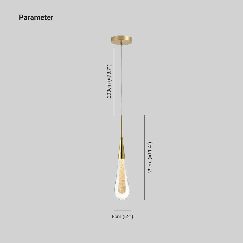 Gold Teardrop Pendant Light