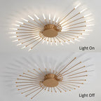 Wesley Fireworks Flush-Mount Ceiling Light in Black/Gold