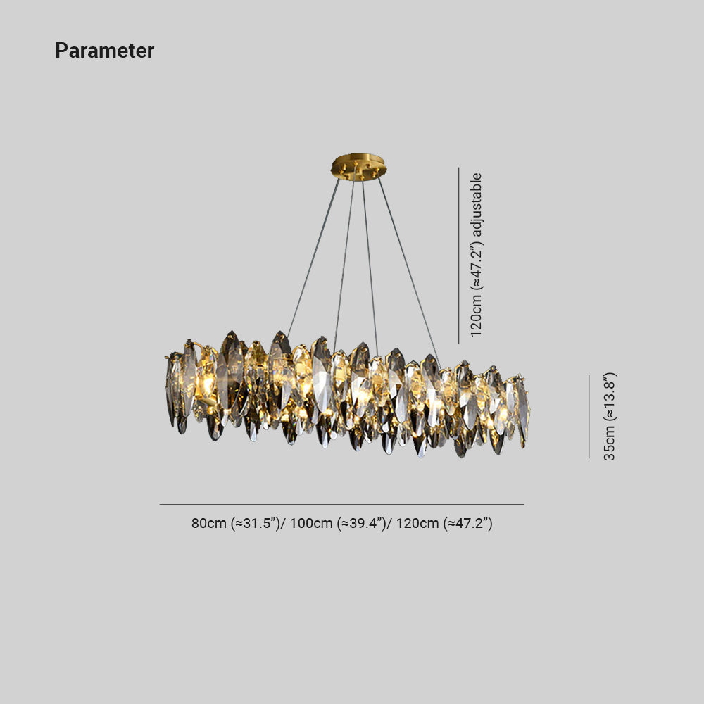 Kristy Modern Annular Metal and Crystal Pendant Light in Gold