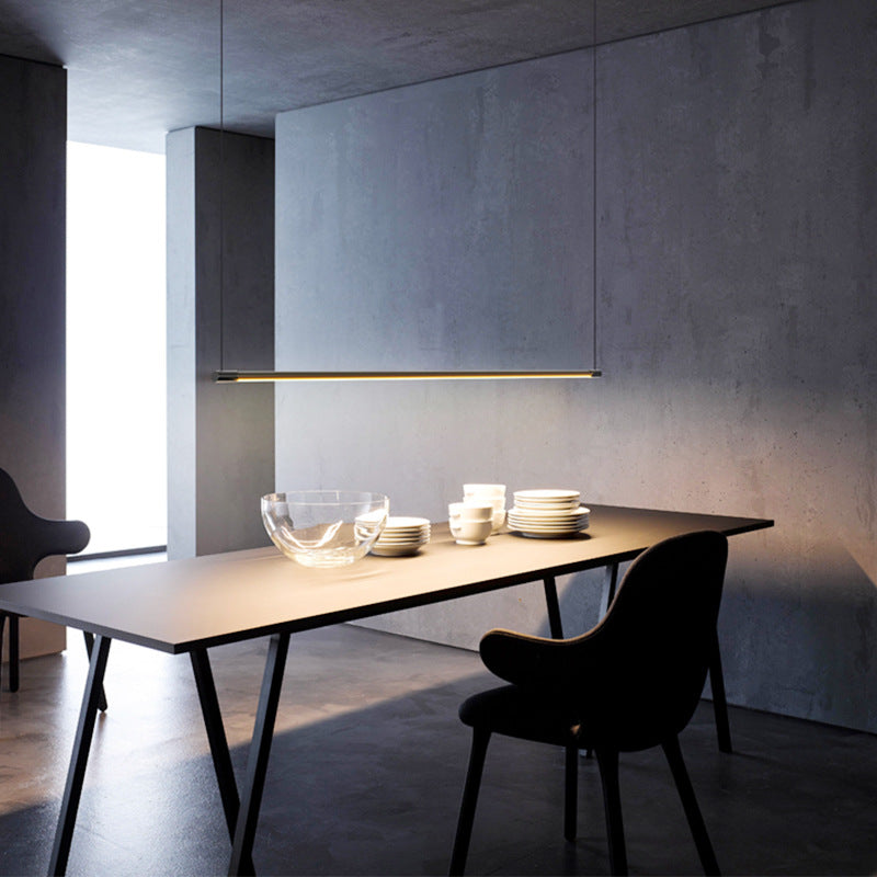 Zynar Minimalist Linear Pendant Light in Black