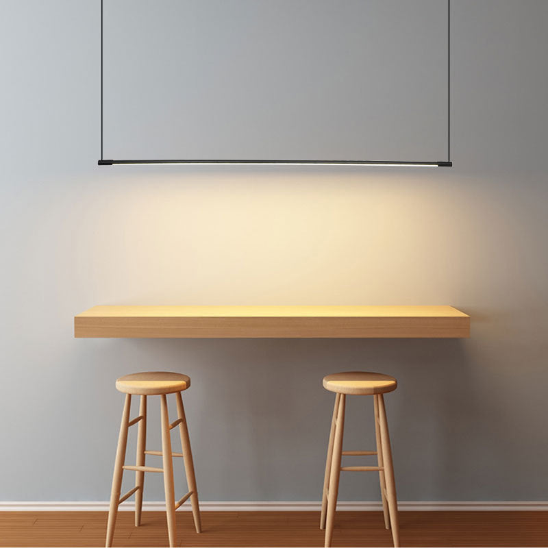 Zynar Minimalist Linear Pendant Light in Black