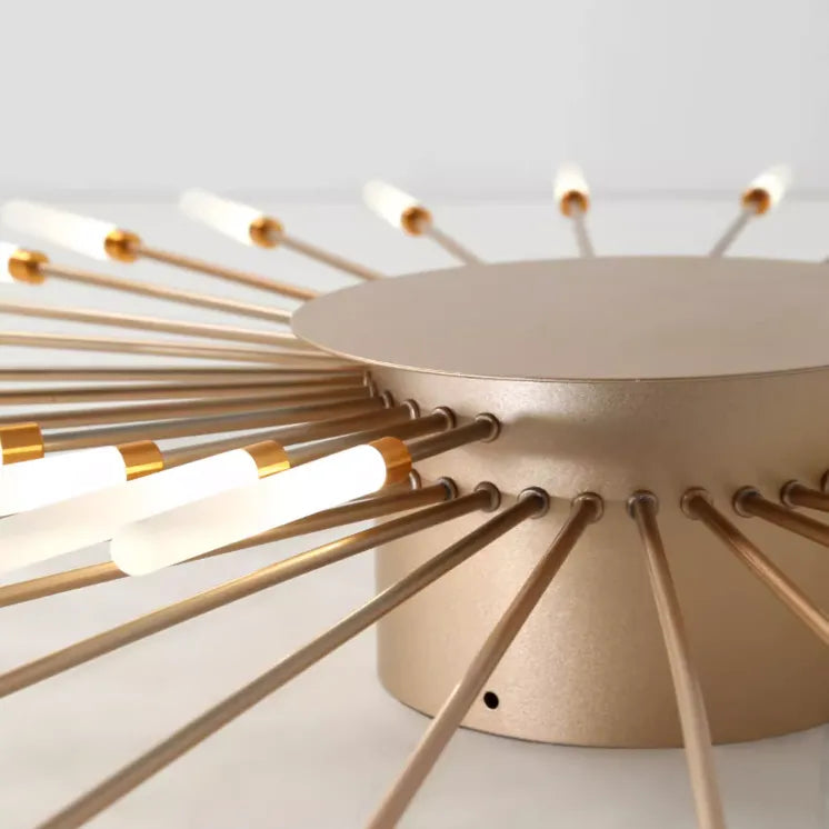 Wesley Fireworks Flush-Mount Ceiling Light in Black/Gold