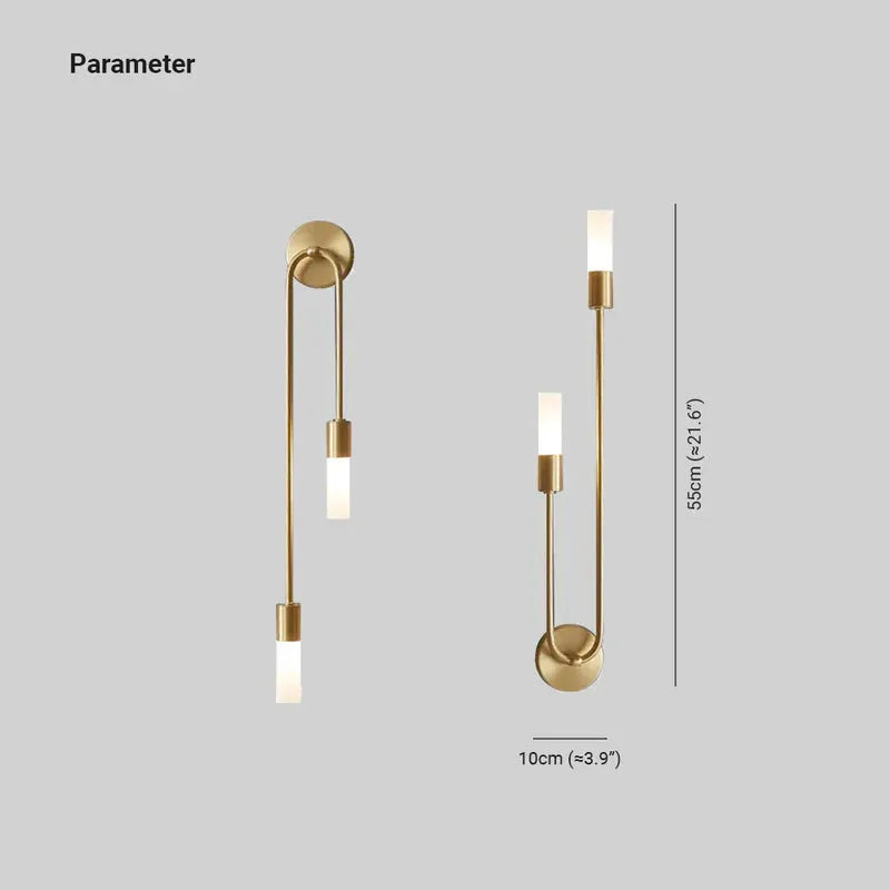 Rime Modern Gold Bedside Wall Sconces, Set of 2