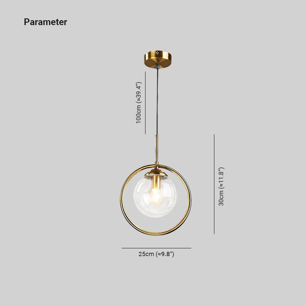 Zoey Metal-Ring Glass Pendant Light